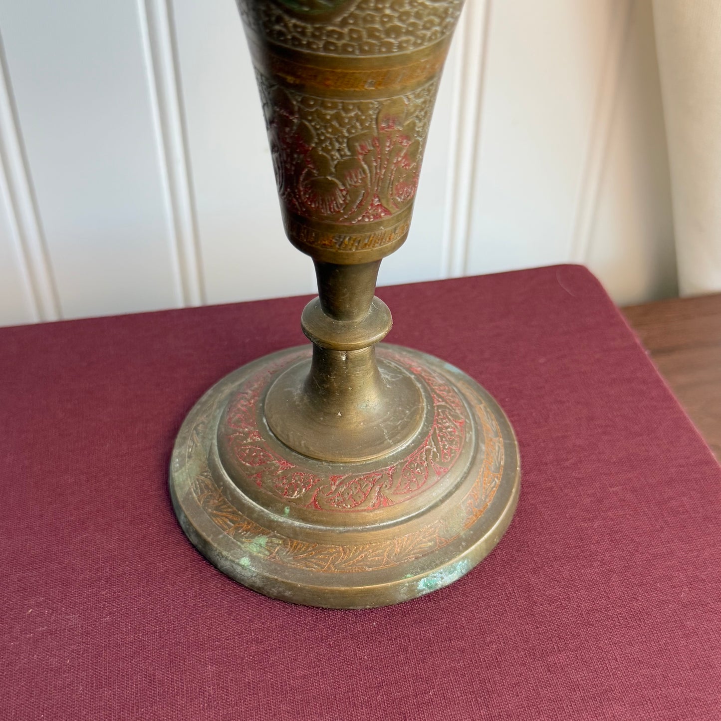 Brass etched details Vase