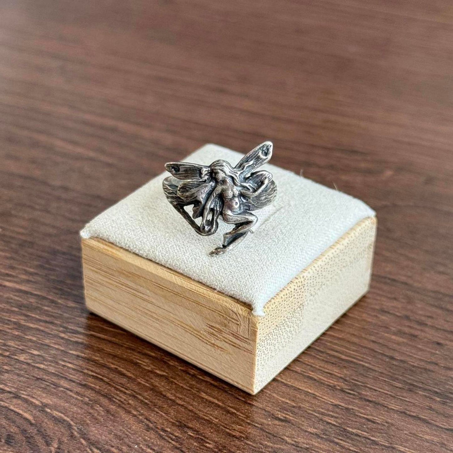 Silver fairy ring with a touch of whimsy