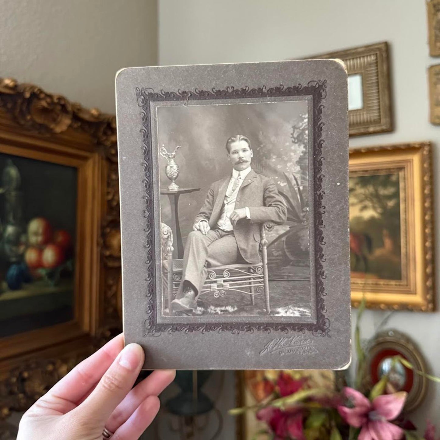 Vintage Photo of Man in Chair