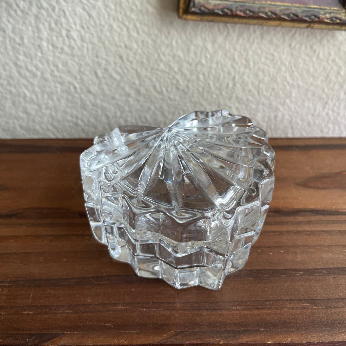 Vintage Crystal Heart Trinket Box