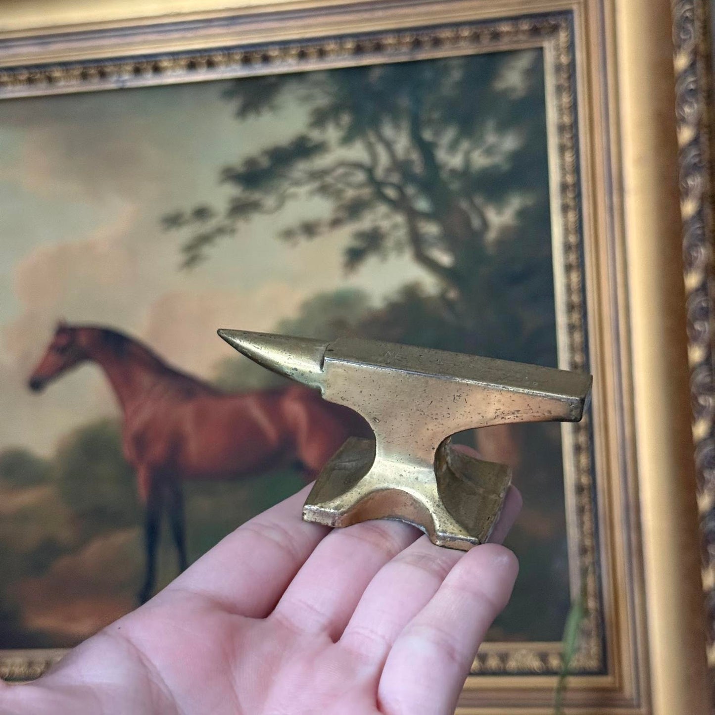Vintage Solid Brass Mini Horn Anvil