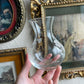 Vintage clear etched floral glass vase