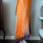 Caché Orange ombre brown/purple silk dress