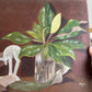 Vintage Botanical Plants and figurine Painting