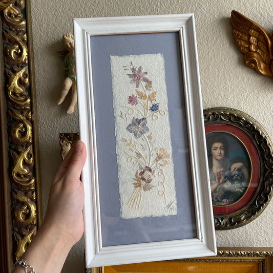 Blue Framed Dried Flowers