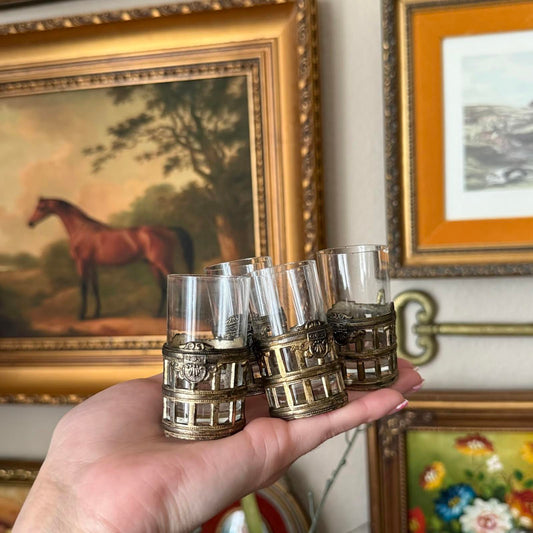 Vintage Metal Shot Glasses
