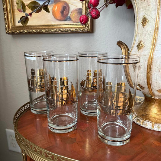 Vintage Culver Sail Boat Glasses