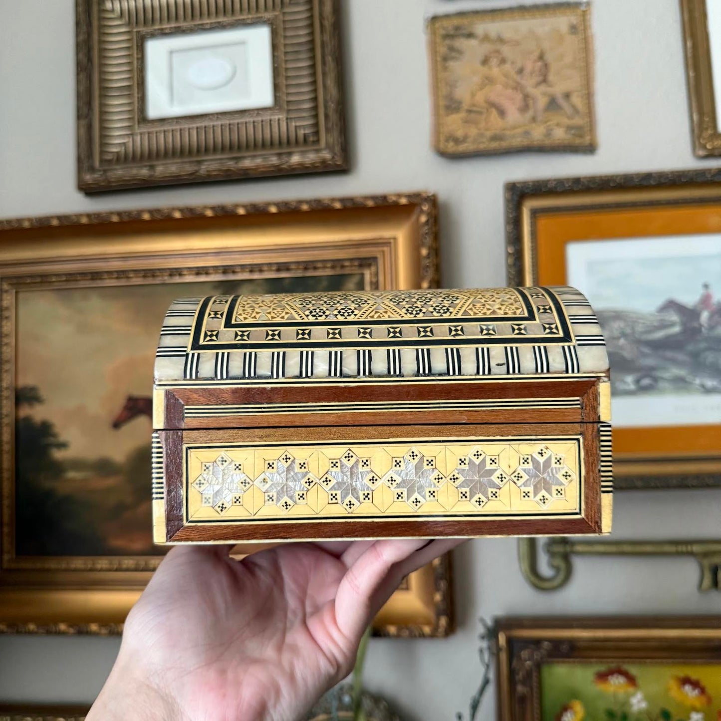 Wooden Handmade Shell Inlay Box Made in Egypt