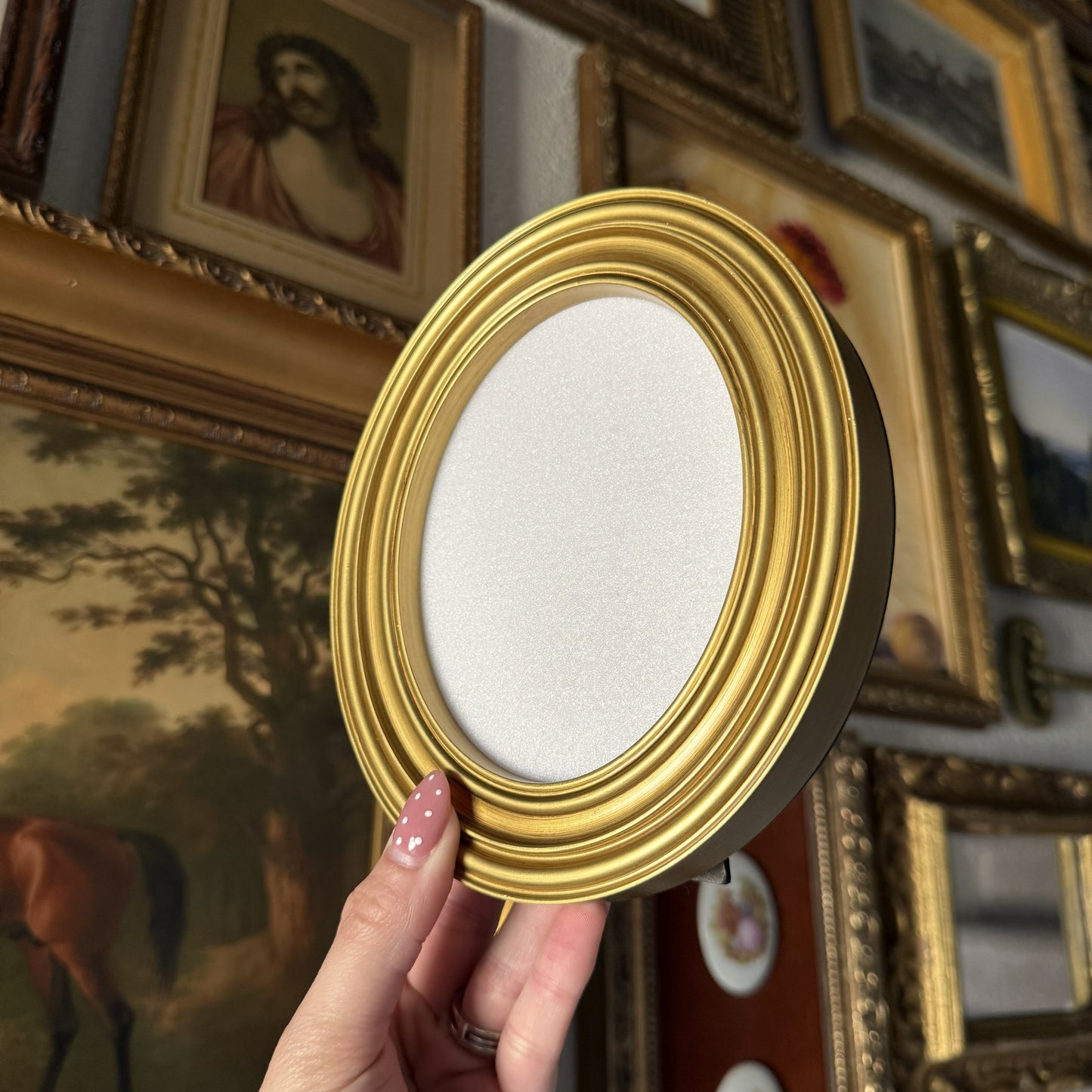 Vintage Style The Calmady Child Art Print Framed Oval