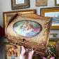 Vintage Gold Wooden Jewelry Box Romantic Couple