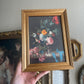 Vintage style Moody Flowers art print framed