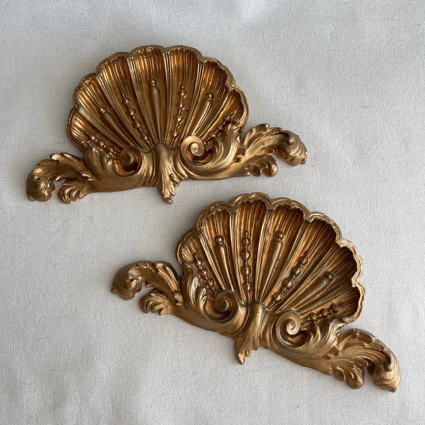 Vintage Resin Clam wall plaque set of 2