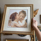 First Kiss by William Bouguereau Cherub/Butterfly Matted Art Print In Gold Frame