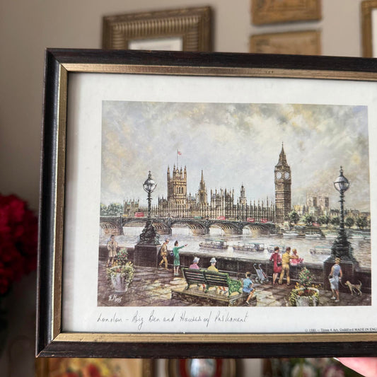 Vintage London Print in Wooden Frame