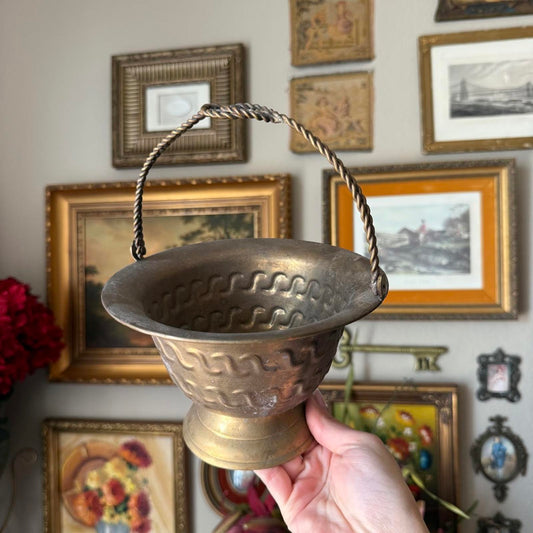 Vintage Brass Rope Detail Basket