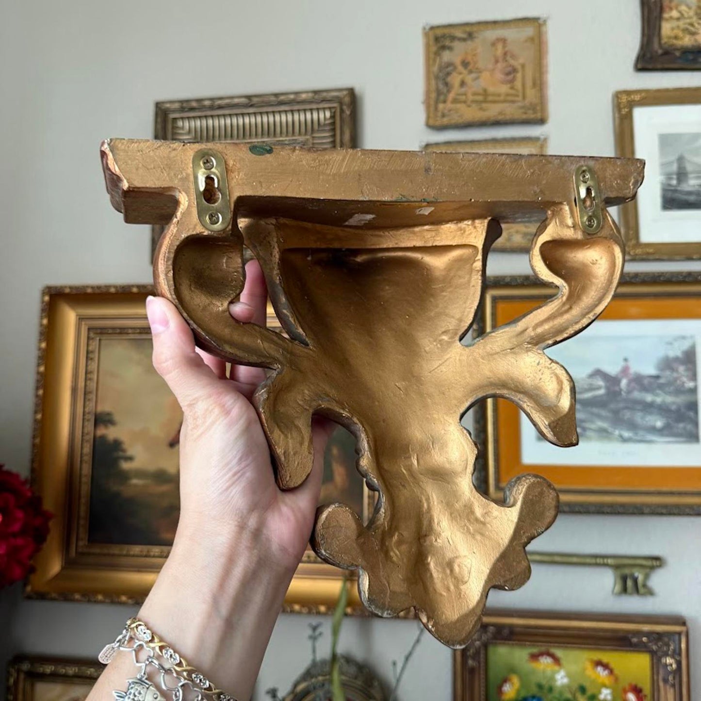 Vintage Pedestal Wall Shelf