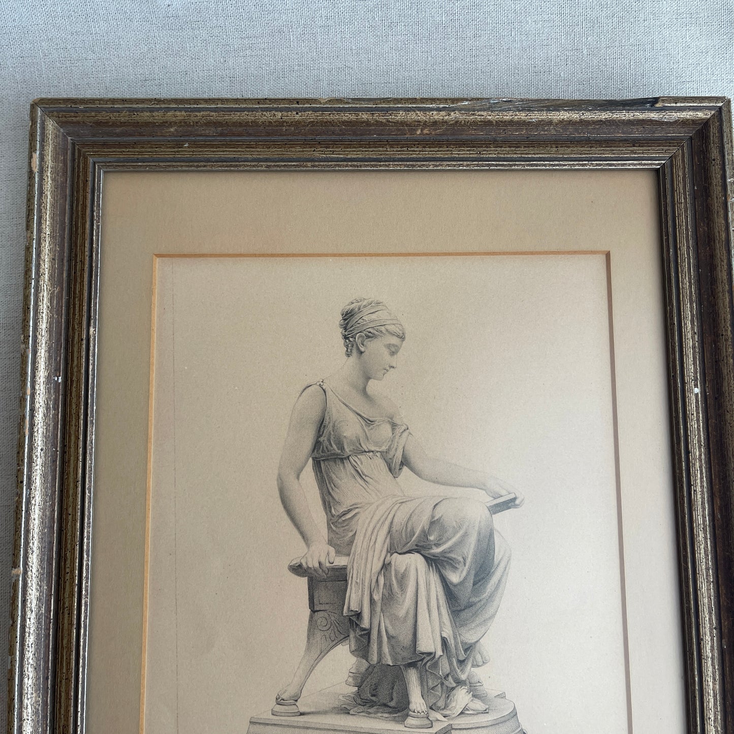 vintage Framed Nereid "Ione" from Sculpture by Thomas Nelson Maclean 1880