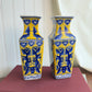 Yellow/Blue Chinese Hand Painted  Vase set