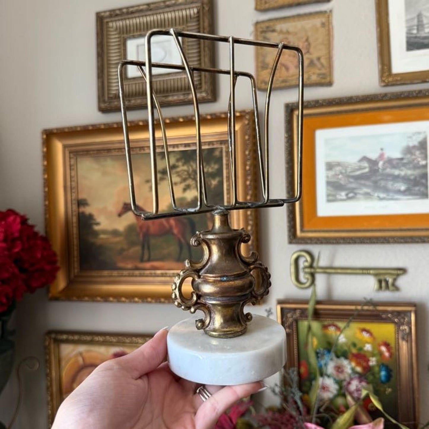 Vintage Napkin Holder with Marble Base