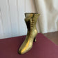 Victorian Gold Metal Brass Shoe with lace details