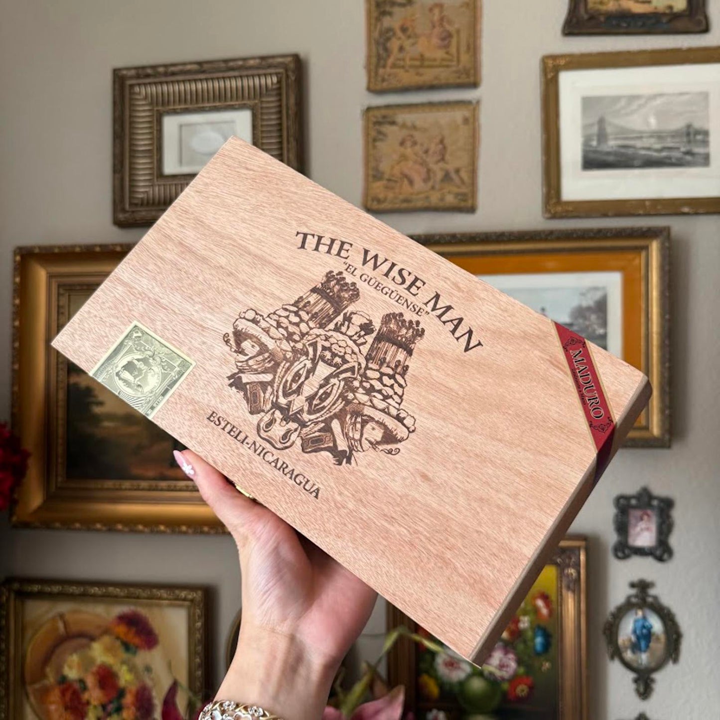 Vintage The Wise Man Cigar Box