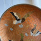 Vintage Brass enamel Geese Plate