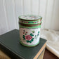 Vintage Chinese Hand-Painted Enamel Over Brass Tea Caddy Lidded Canister