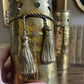 Vintage brass tin tassle canister set