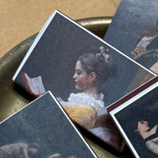 Vintage Style Ladies Painting Print Matches