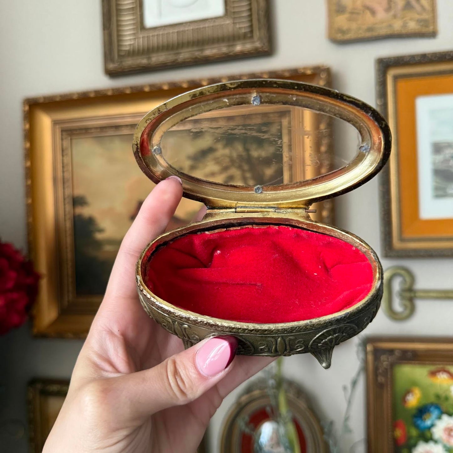 Vintage Ornate Small Casket Jewelry Box