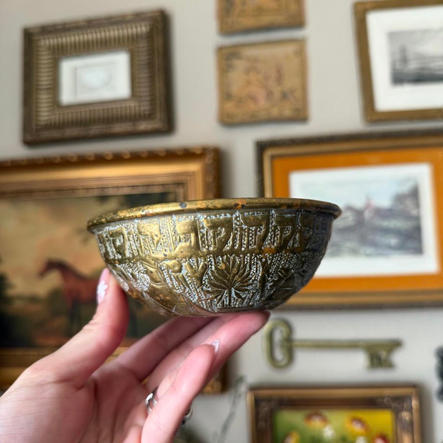 Vintage Brass Embossed Bowls