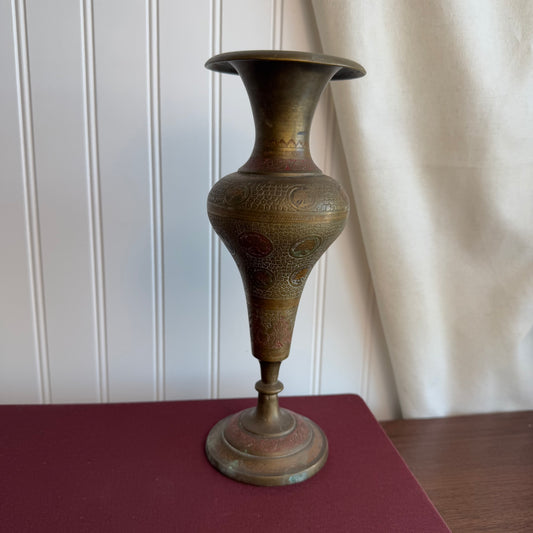 Brass etched details Vase