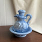 Vintage May 1978 Avon Victorian Pitcher and Bowl Set Blue