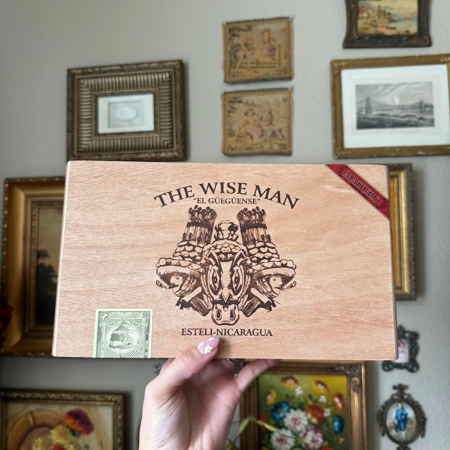 Vintage The Wise Man Cigar Box