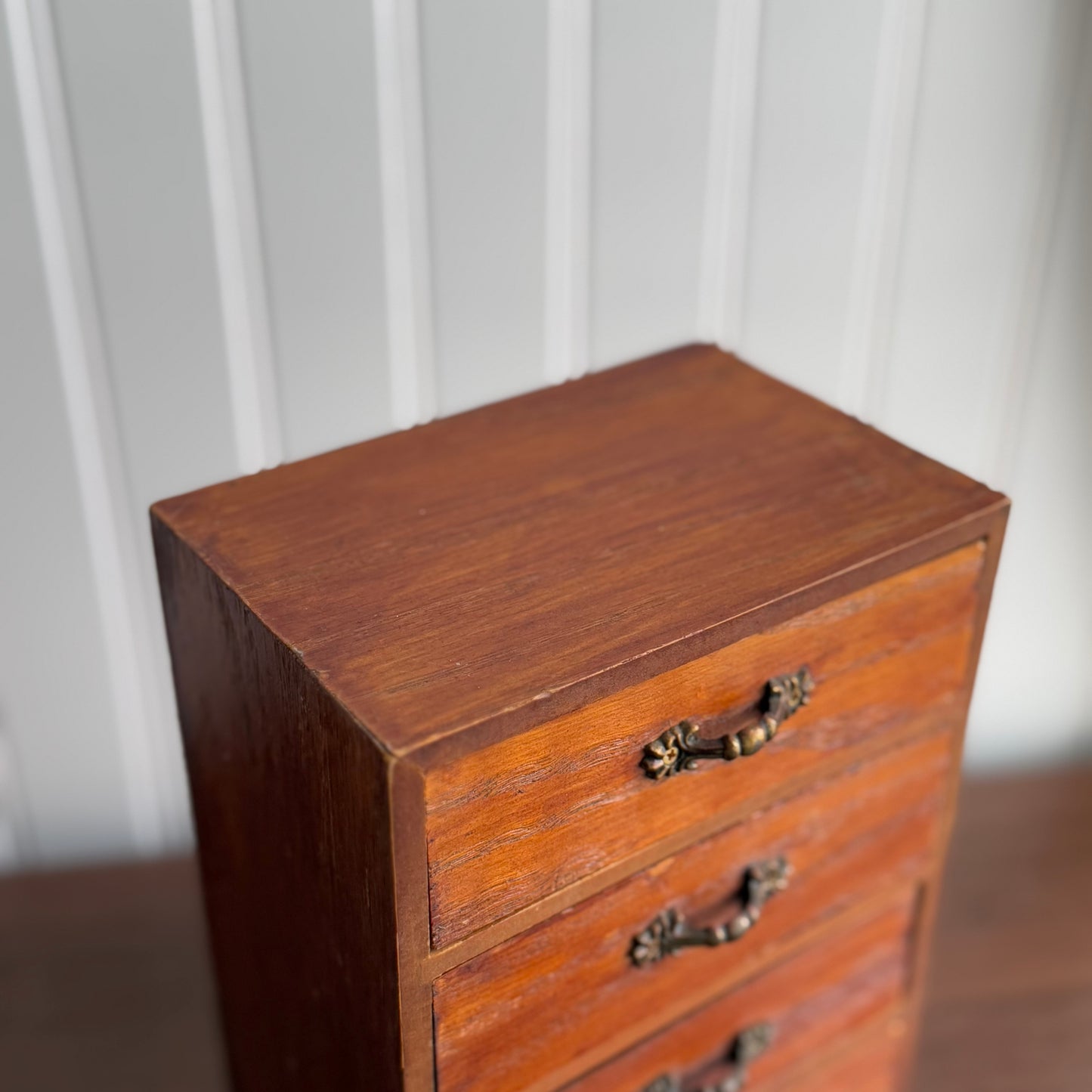 Vintage 4 drawer chest wood jewelry box