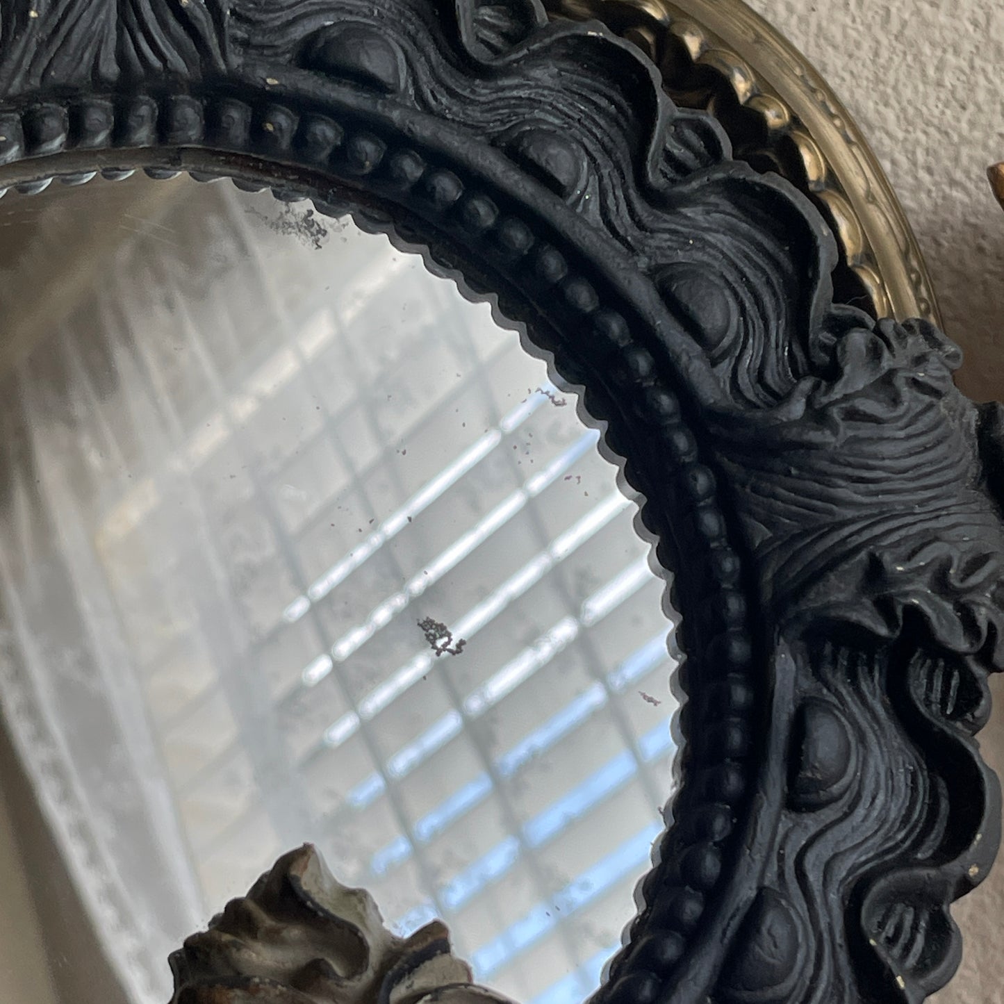 Vintage style plaster ornate wall mirror