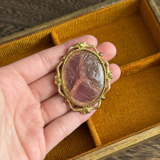 Vintage faux cameo brooch