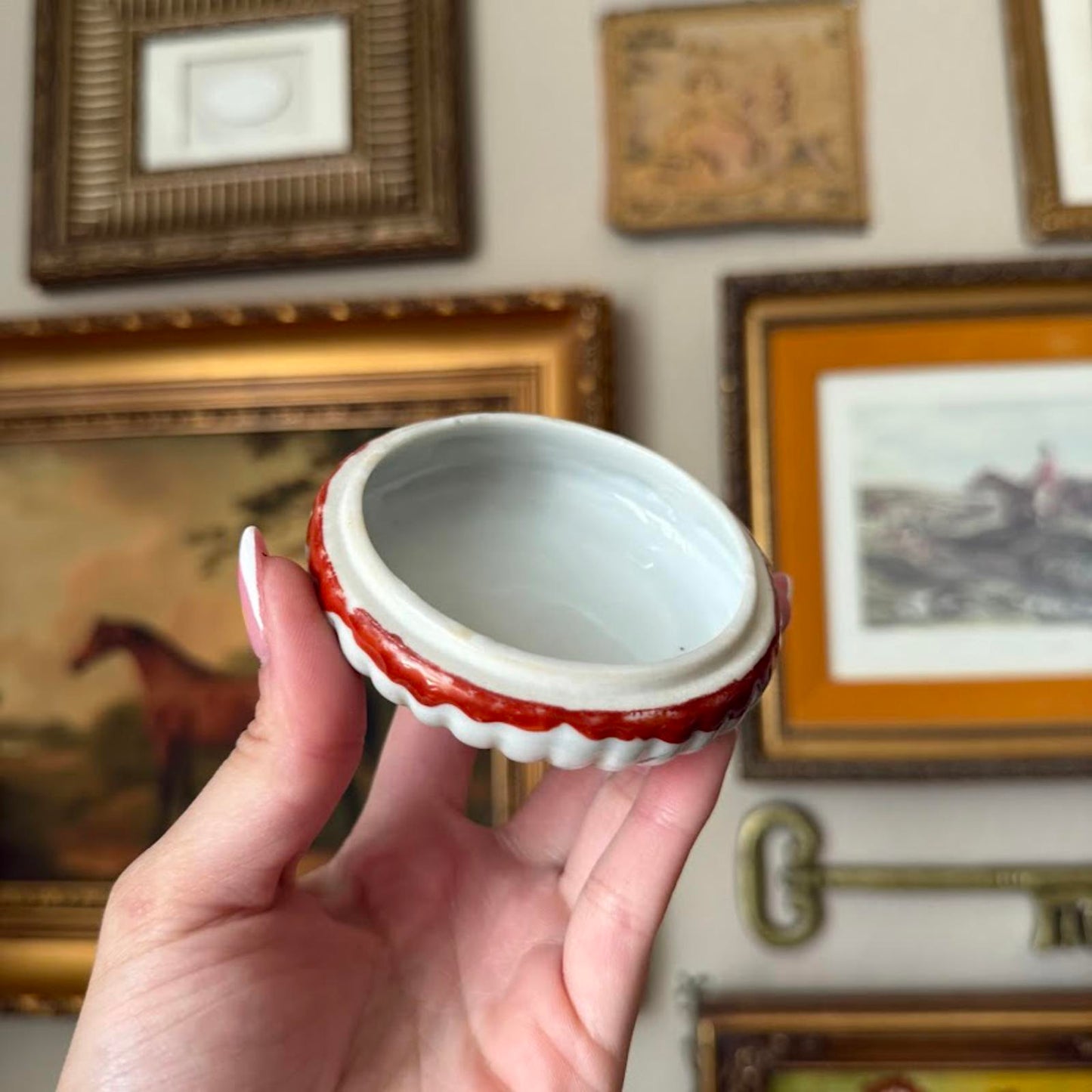 Vintage Floral Circle Trinket Dish