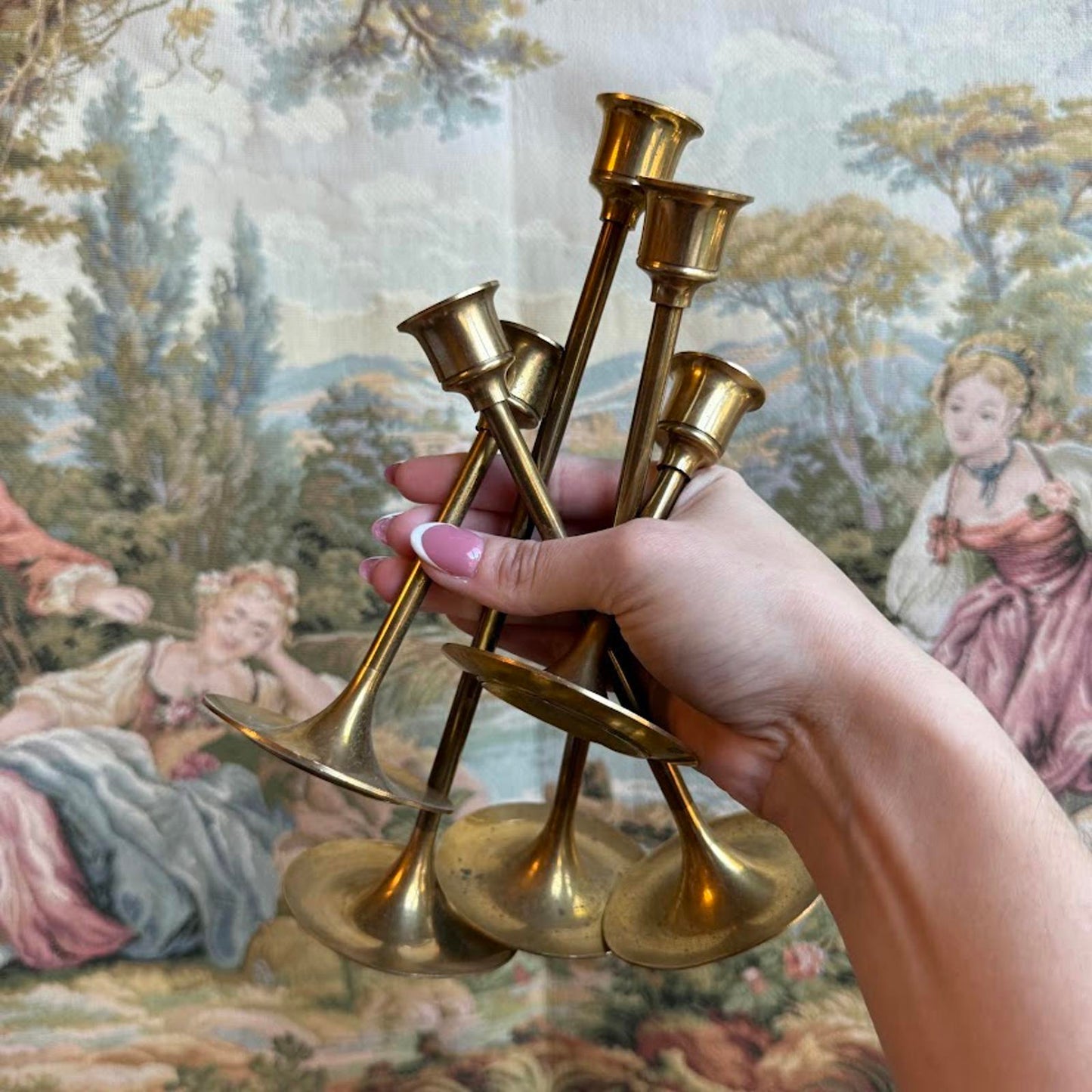 Vintage set of 5 Candle holders