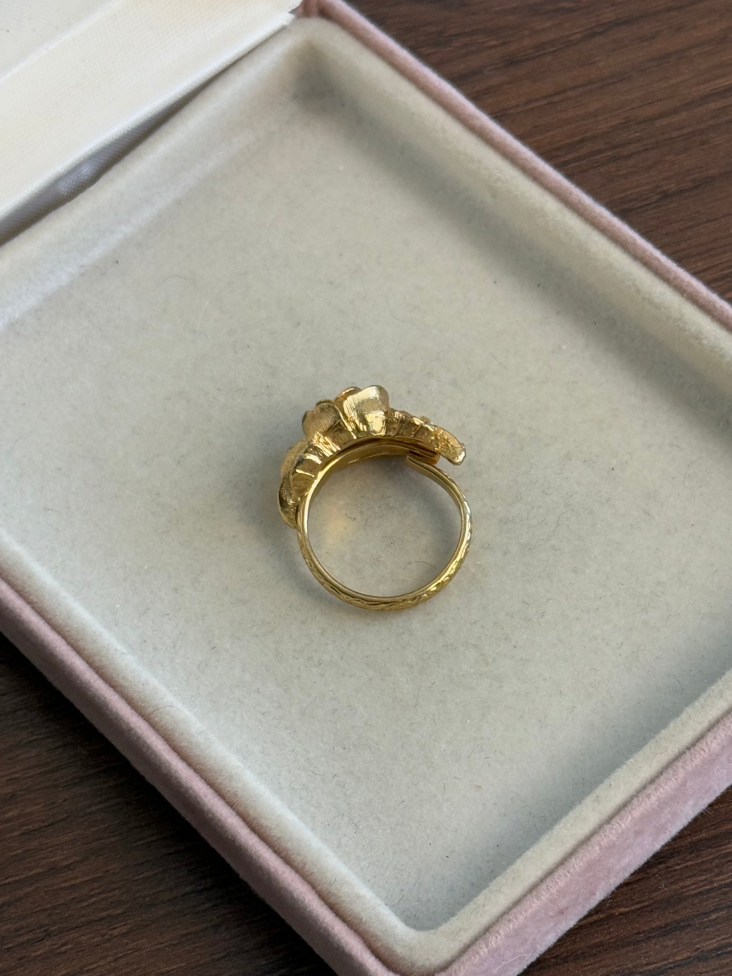 Vintage Gold Tone Rose Ring