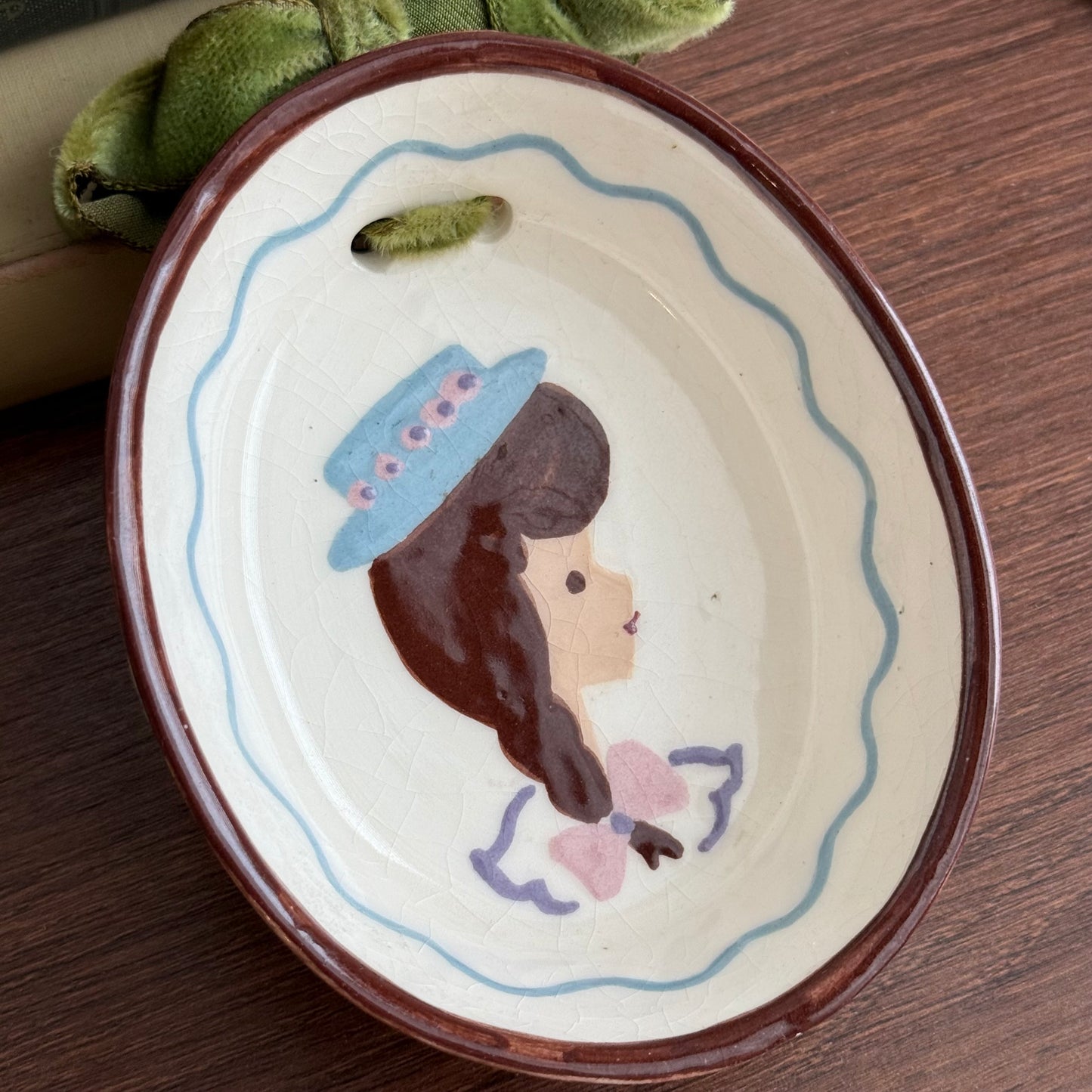 Vintage Pottery Hanging Girl Portraits