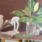 Vintage Botanical Plants and figurine Painting