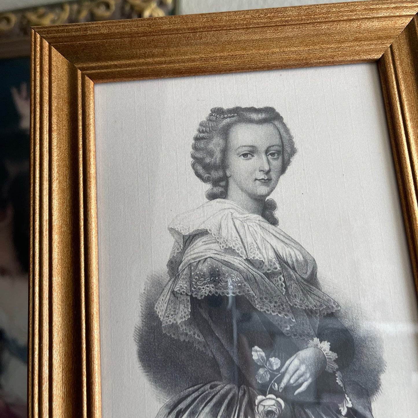 Marie Antoinette Portrait textured Print Framed