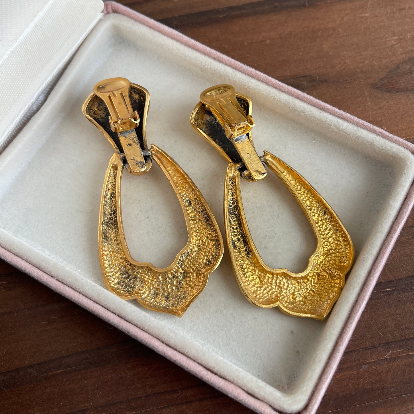 Vintage Gold tone statement earrings