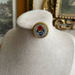 Antique Vintage Italy Micro Mosaic Round Flower Pin Brooch
