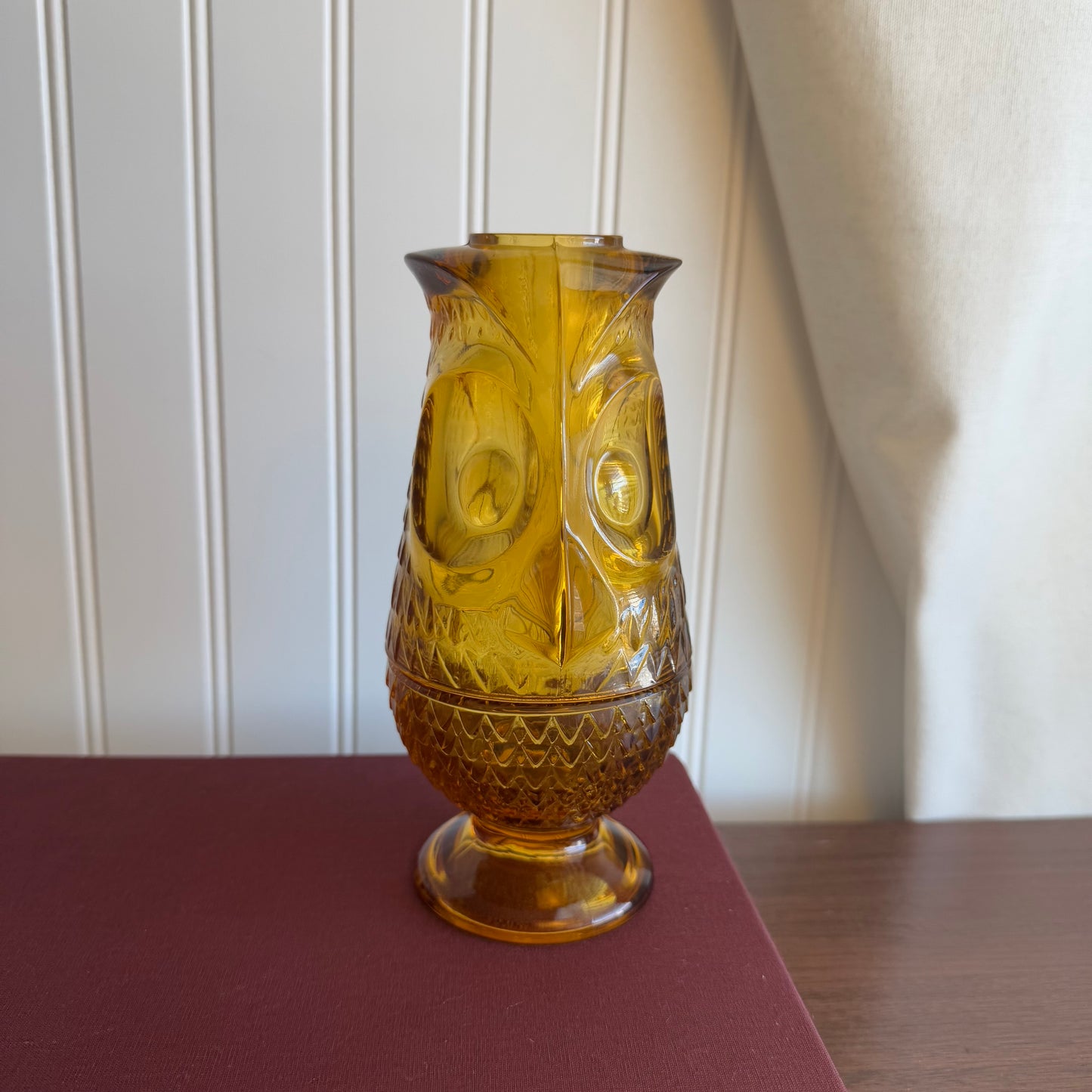 vintage Viking Glass Owl Fairy Lamp