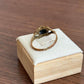 Vintage Art Deco brass ring with black onyx stone