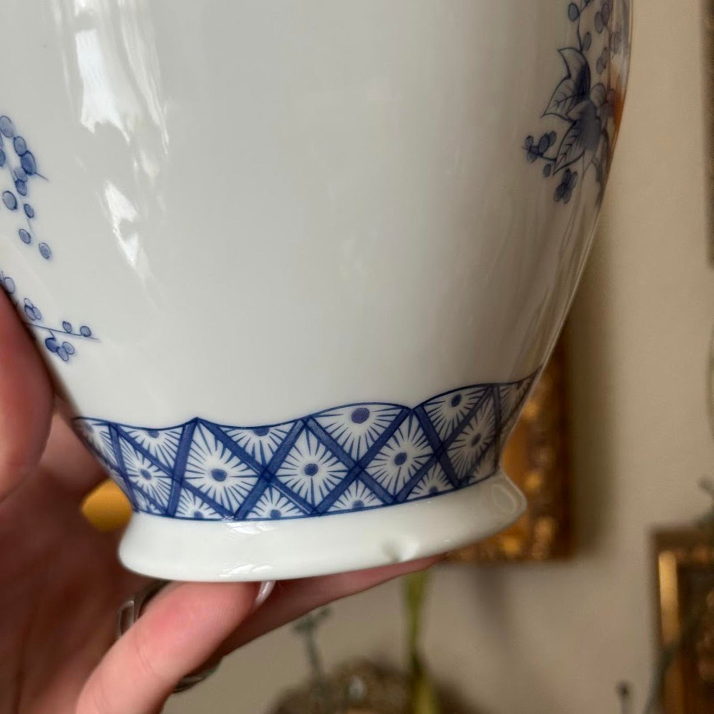 Blue and White Peacock Design Ginger Jar