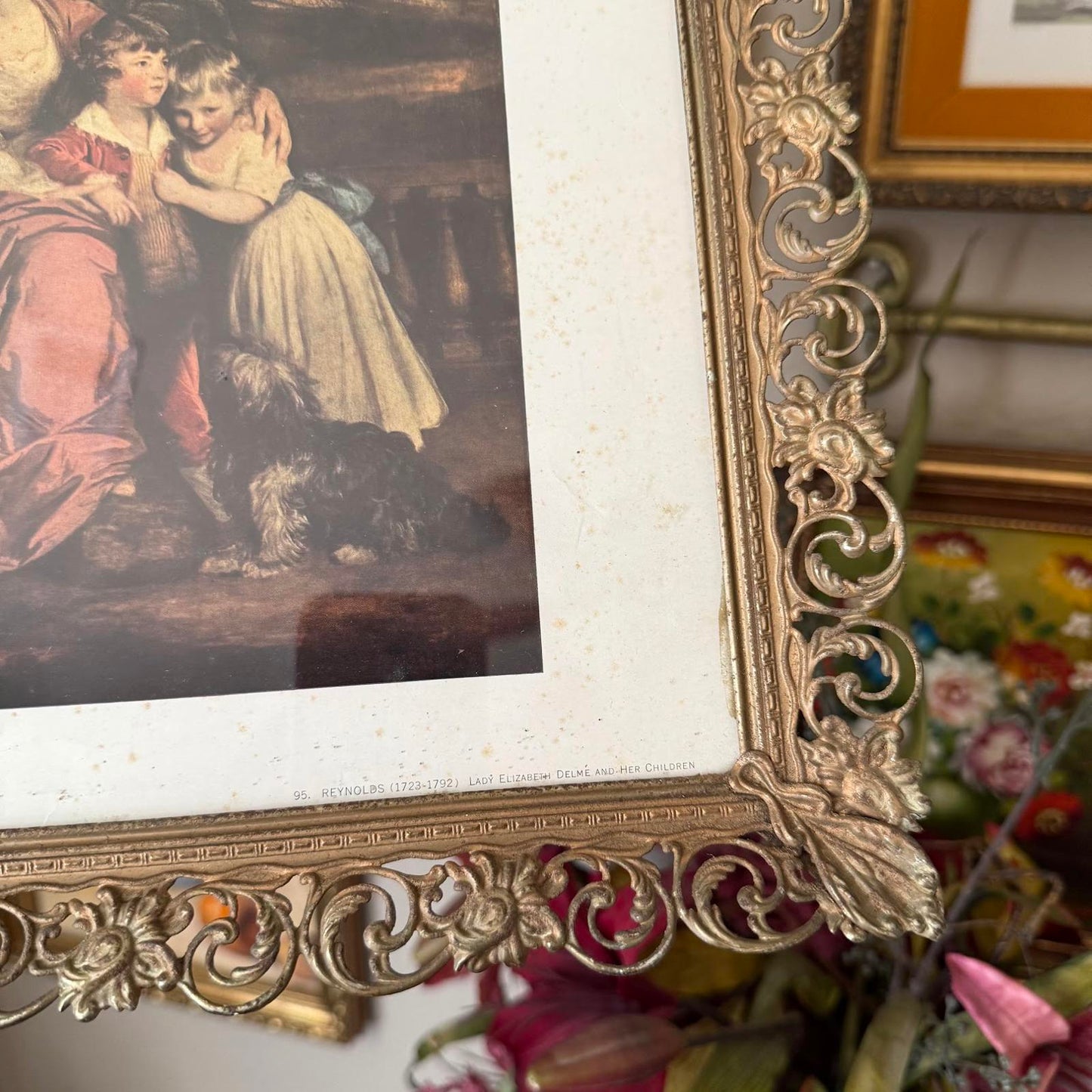 Vintage Lady Print in Gold Metal Frame