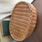 Wicker basket with Leather hinges two seperate sides